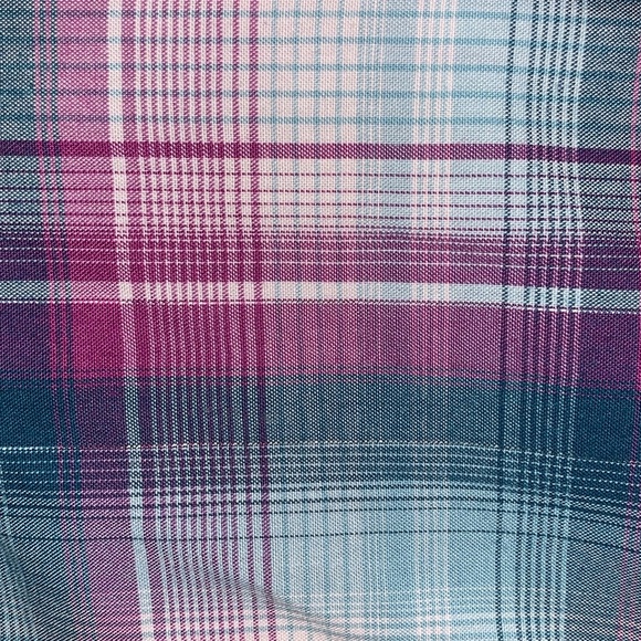 Lee Riders Short/Cap Sleeve Button up Blouse Western Style Plaid Size 4X - Picture 7 of 9